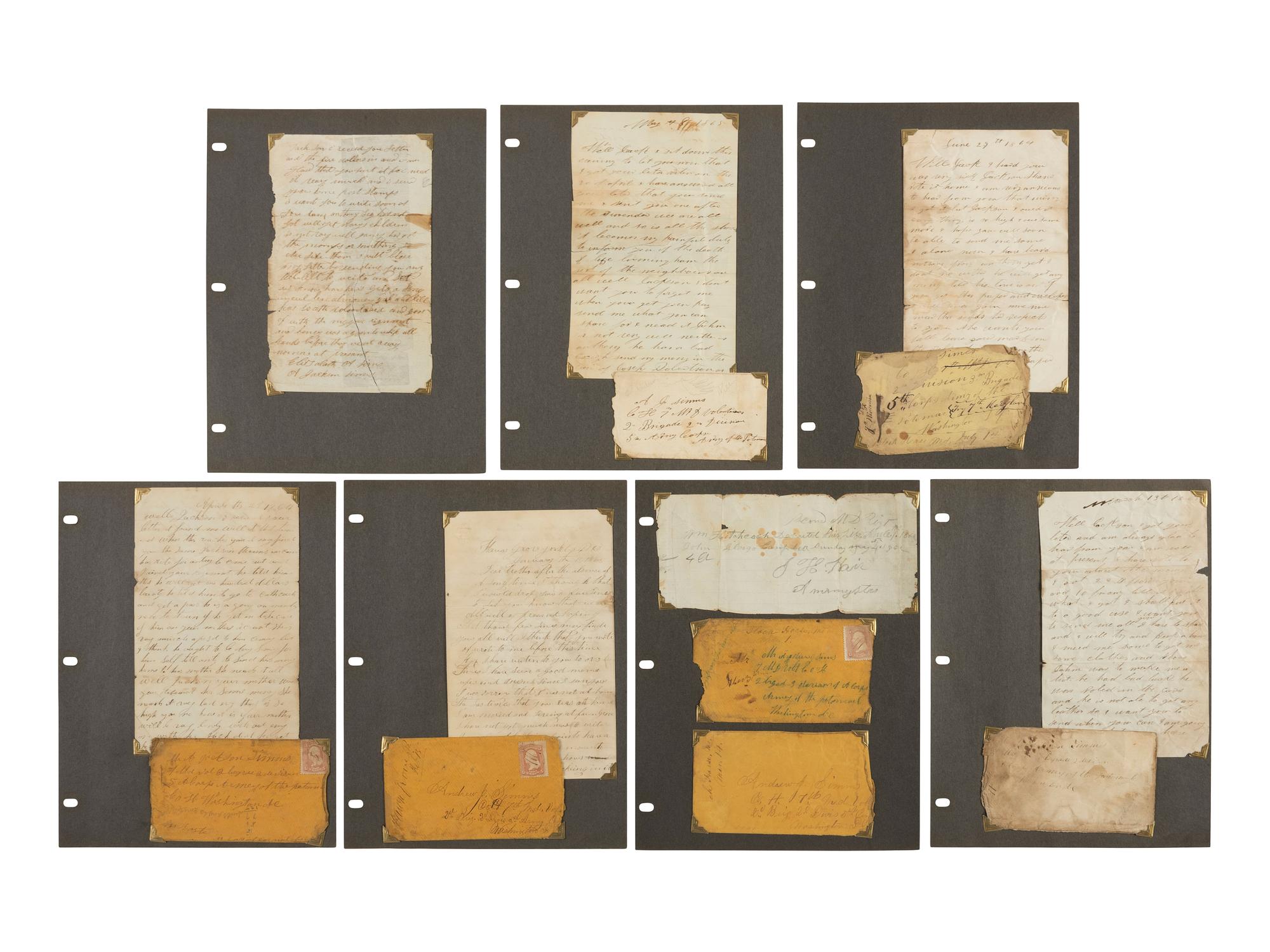 [CIVIL WAR]. Small archive associated with Andrew J. Sims, 7th Maryland Volunteers, Co. H.
