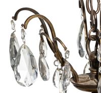 A Large Louis XV Style Bronze and Glass Ten-Light Chandelier