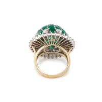 BICOLOR GOLD, EMERALD AND DIAMOND RING