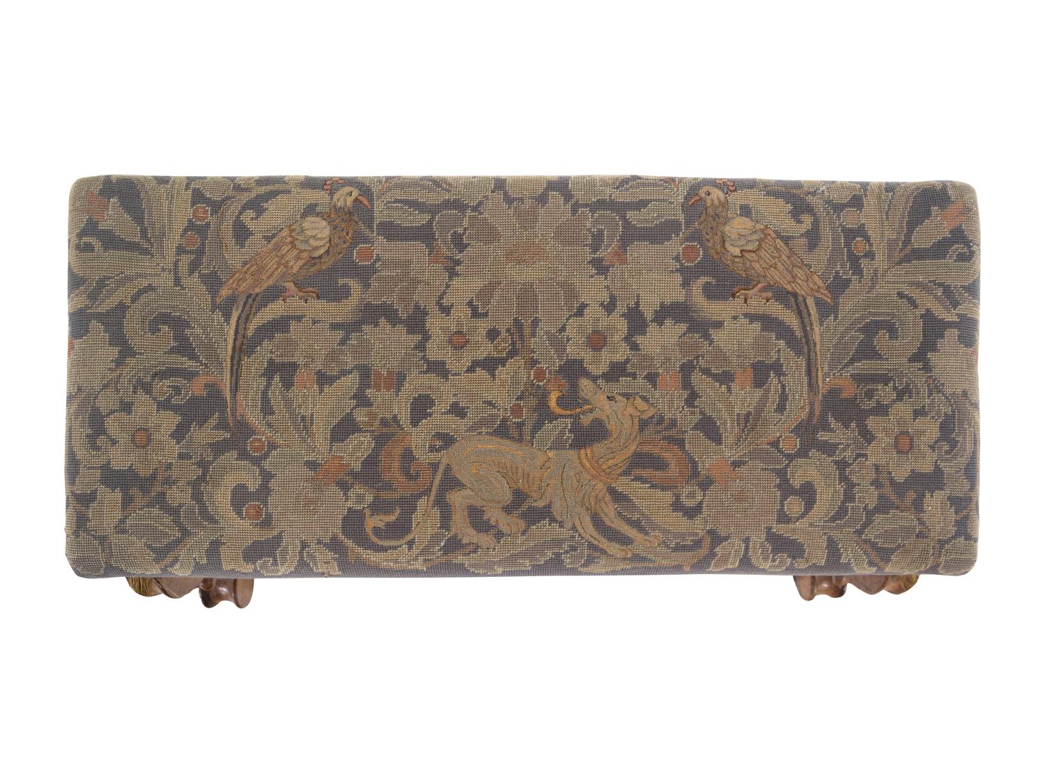 An Italian Carved and Needlepoint Upholstered Bench