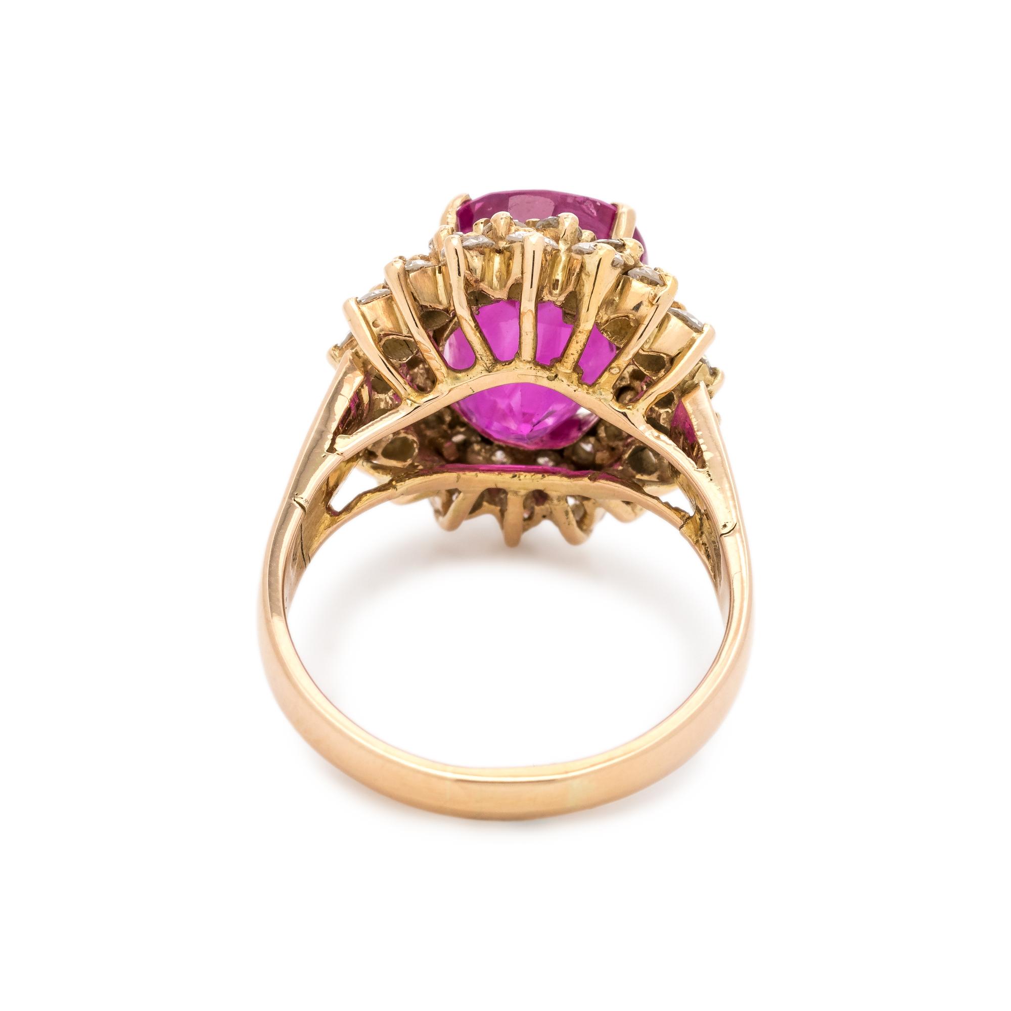 PINK SAPPHIRE AND DIAMOND RING