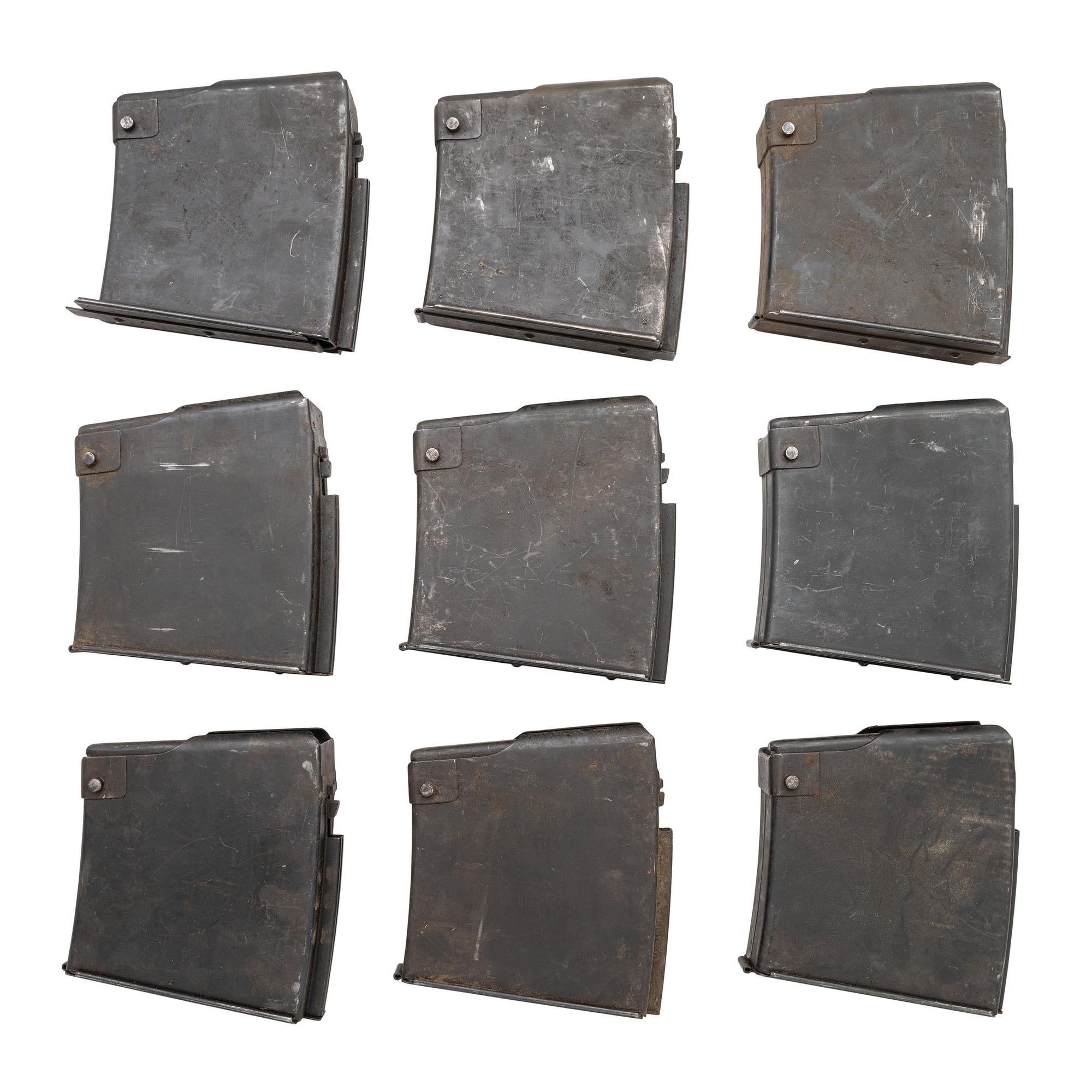 Lot of (9) Solothurn Magazines for the S18-100 and S18-154 20mm Anti-Tank Rifles