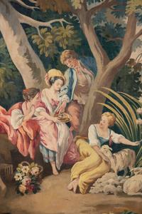 A Continental Painted Canvas Tapestry Cartoon