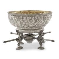 Sterling silver floral repoussé bowl Bailey Banks & Biddle, Philadelphia, PA, late 19th century