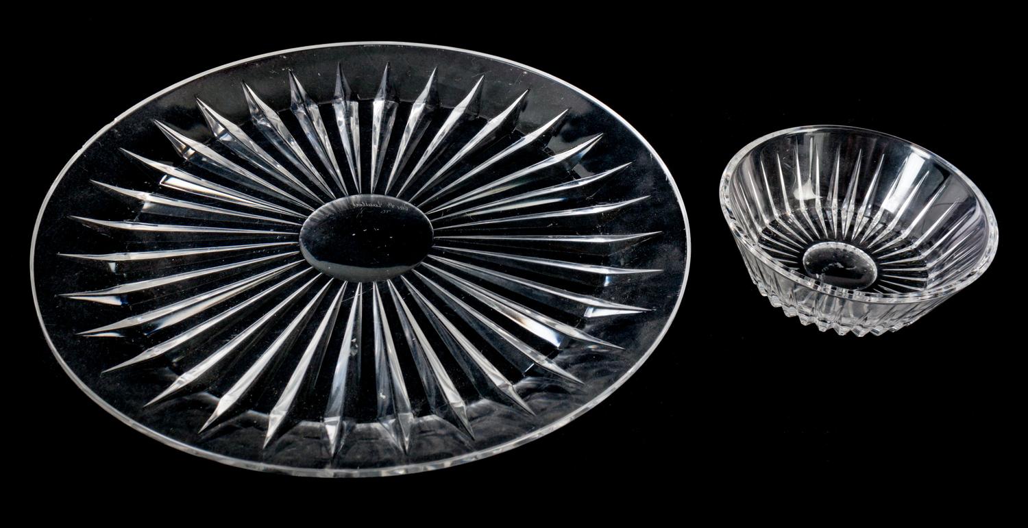 Two Val St. Lambert Glass Articles Diameter of platter 12 inches. — 20TH CENTURY