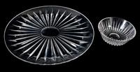 Two Val St. Lambert Glass Articles Diameter of platter 12 inches. — 20TH CENTURY