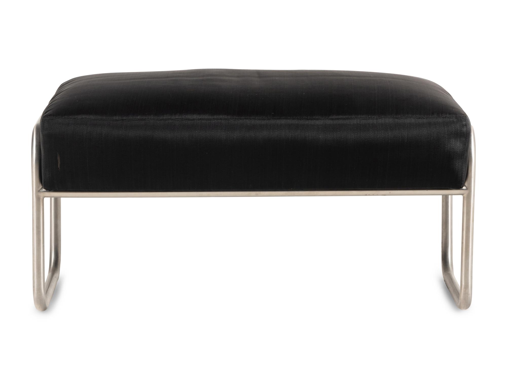 A Custom Horsehair-Upholstered Bench