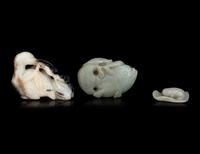 Six Chinese Carved Jade Figures of Aquatic Animals