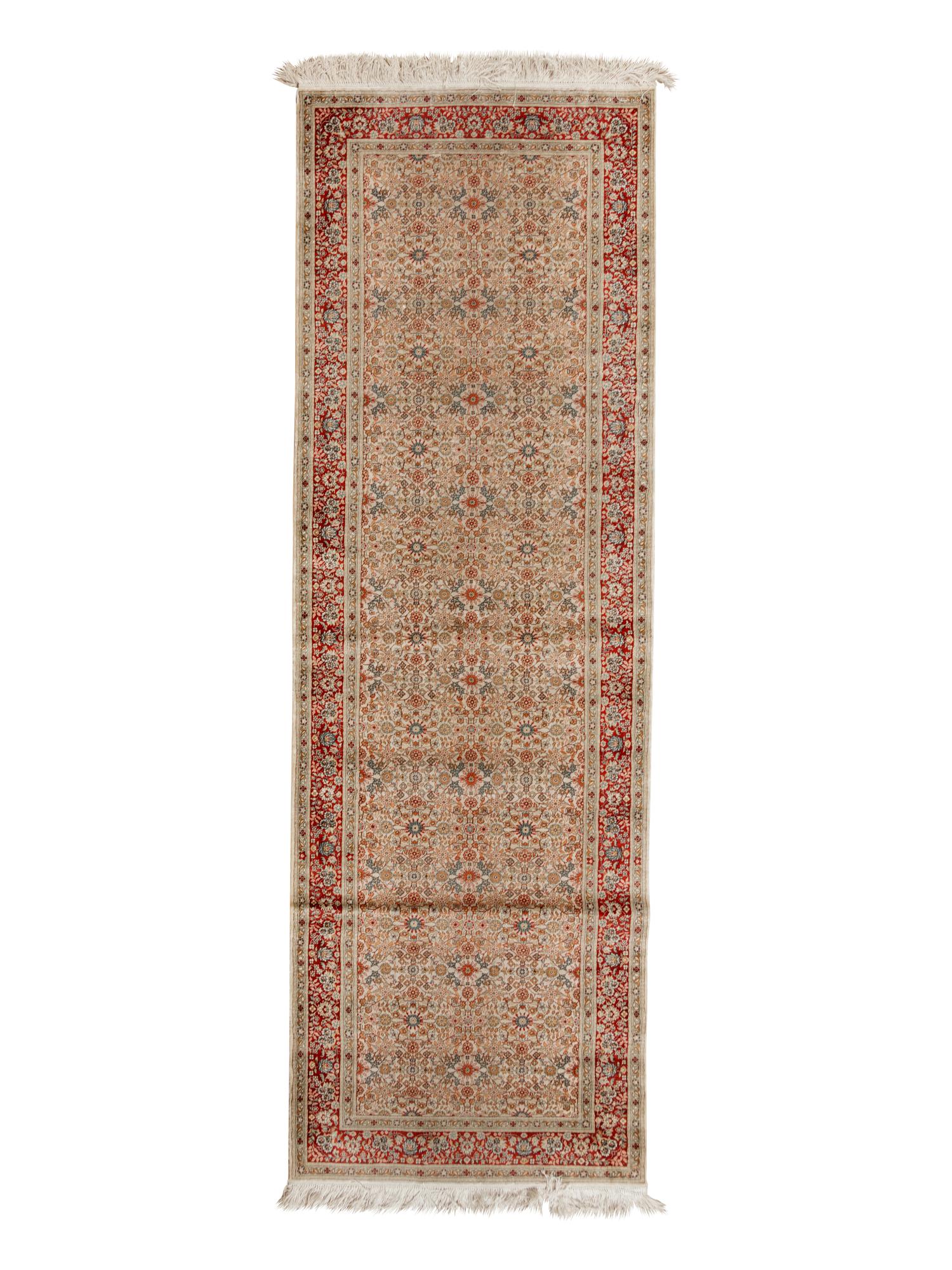 A Kirman Silk and Wool Runner