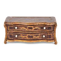 An Italian Painted and Parcel-Gilt Jewelry Box
