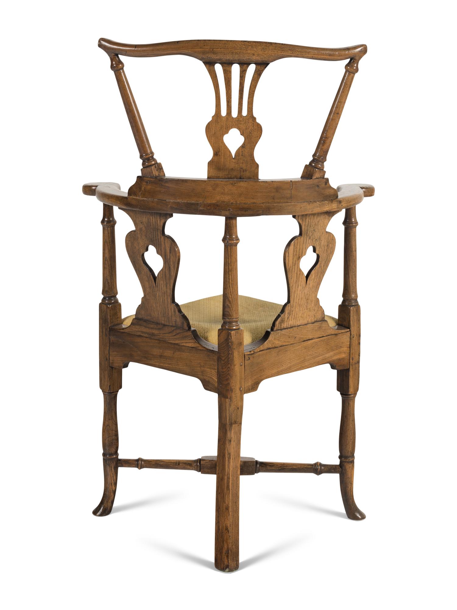 An English Oak Corner Chair