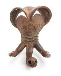 An African Bronze Head of an Elephant. Height 10 inches.