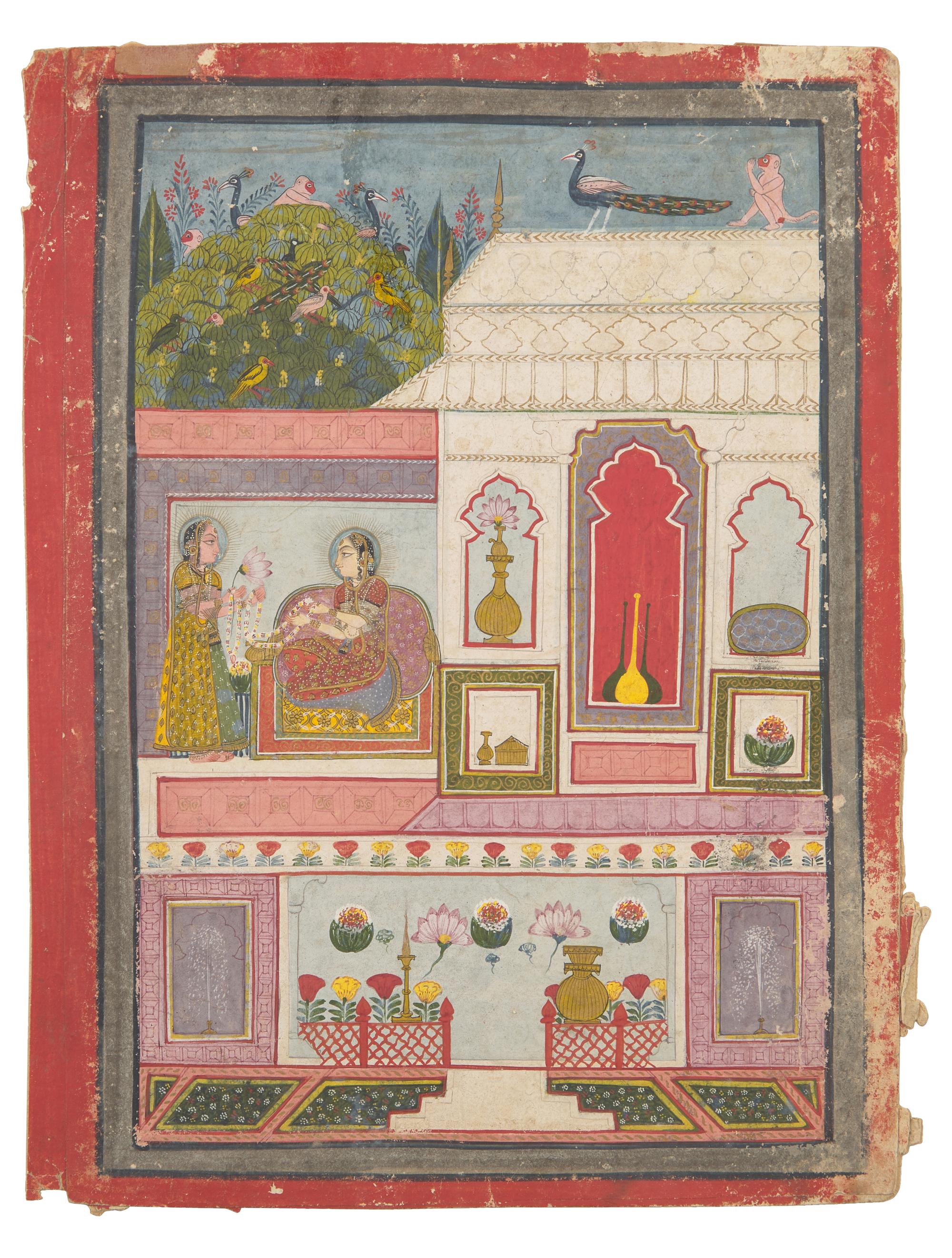 A Painting of Ragini, Pages from a Dispersed Ragamala Series (Garland of Musical Modes), Madhya Pradesh (Malwa or Bundelkhand Region), India, Circa 1725-1750