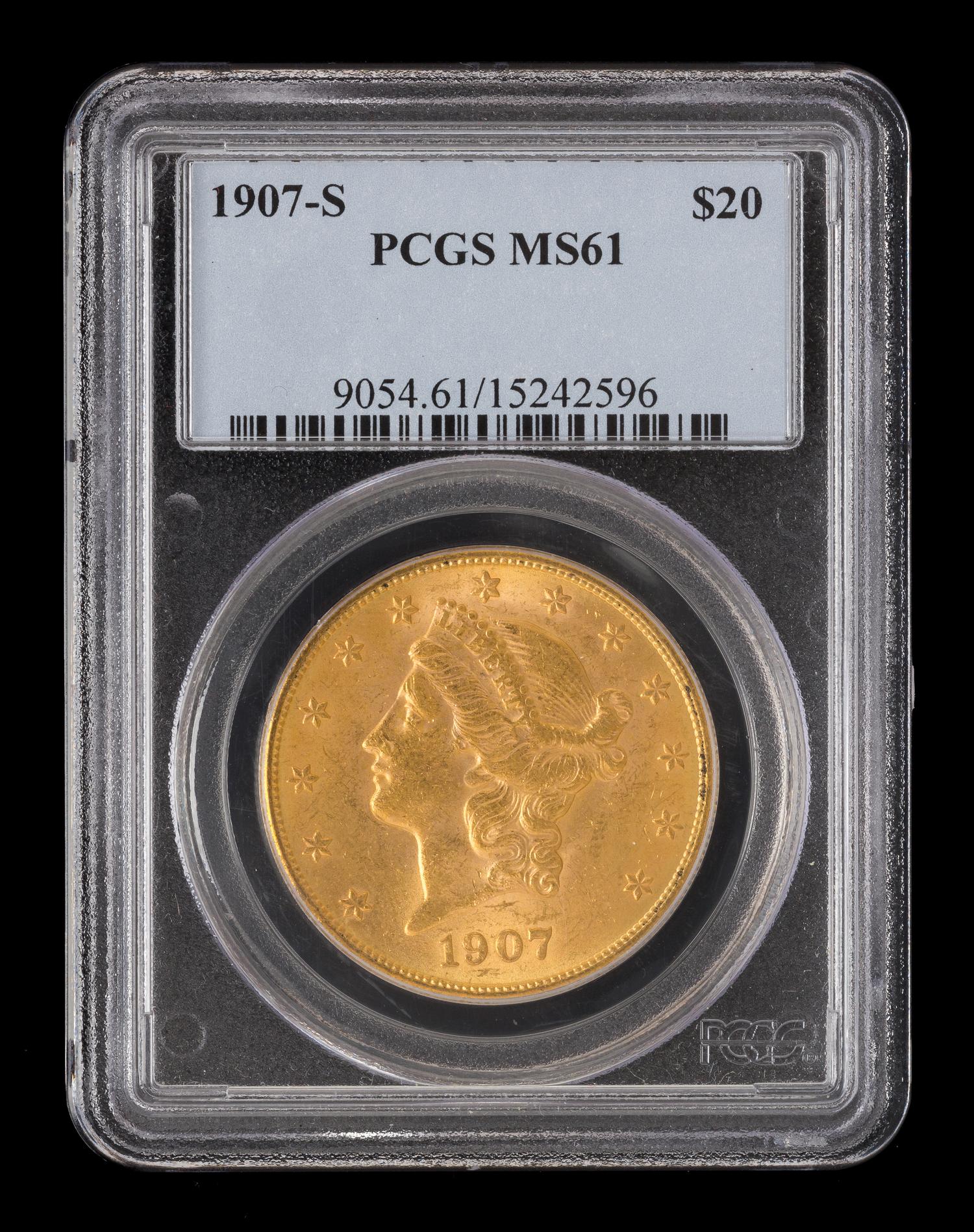 A United States 1907-S Liberty Head $20 Gold Coin