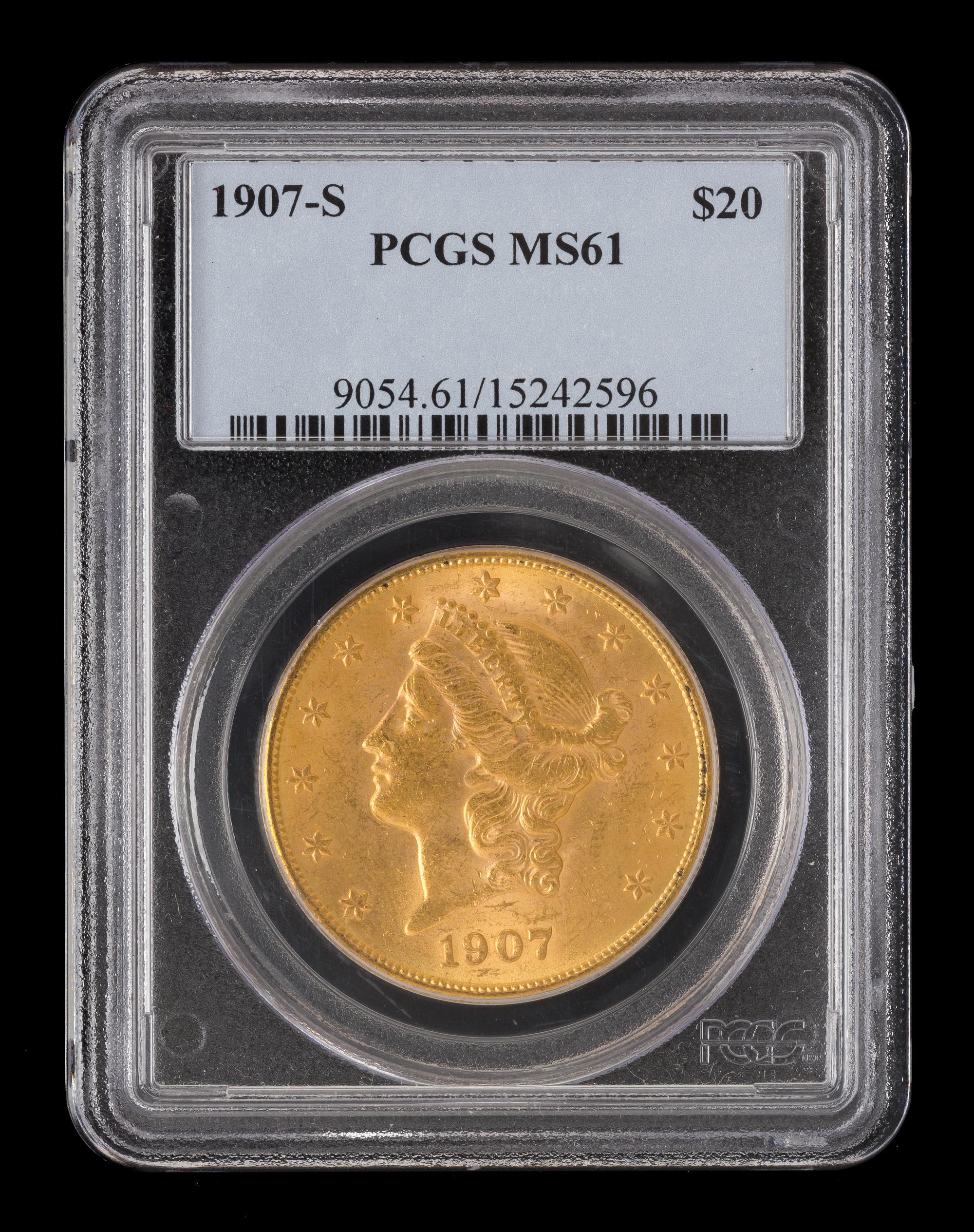 A United States 1907-S Liberty Head $20 Gold Coin