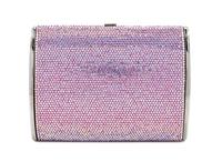 A Judith Leiber Pink Crystal Clutch, 6" x 5" x 1.5".