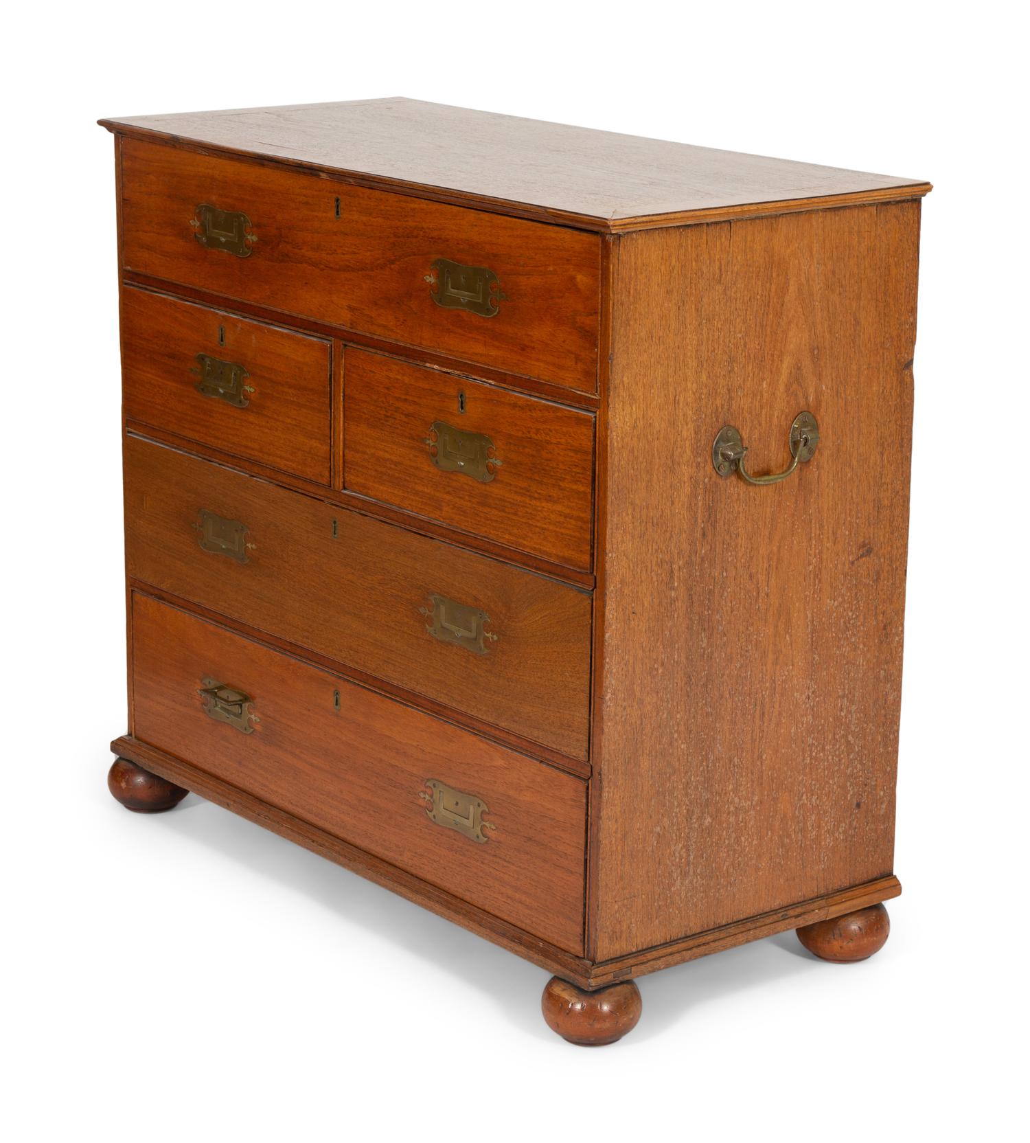 An Anglo-Colonial Hardwood Campaign Style Chest