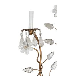 A Pair of Giltwood and Rock Crystal Two-Light Sconces in the Style of Maison Baguès