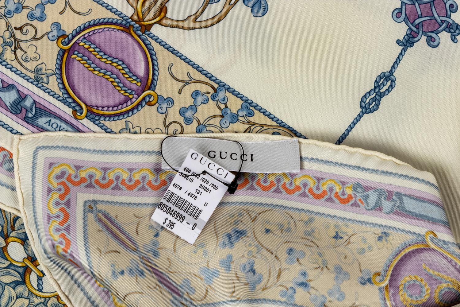 Three Designer Silk Scarves: One Chanel, Two Gucci, 2010-20s