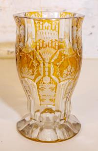 A Bohemian Glass Vase. Height 8 3/4 inches.