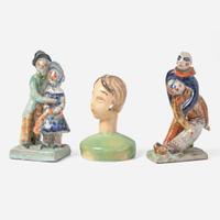 Wiener Werkstätte (Austrian, active 1903-1932) Two Ceramic Figures, Vienna, Austria, early 20th century
