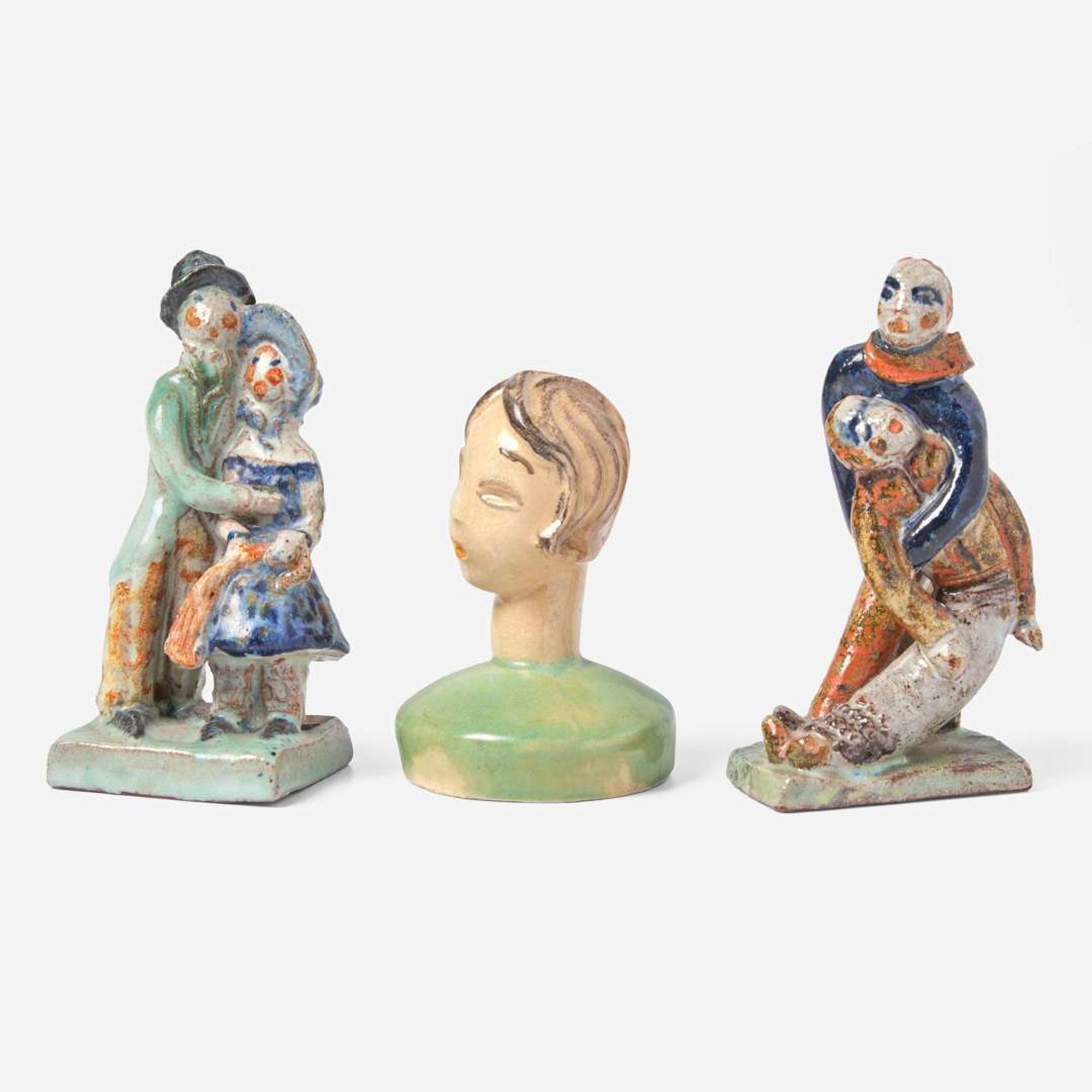Wiener Werkstätte (Austrian, active 1903-1932) Two Ceramic Figures, Vienna, Austria, early 20th century