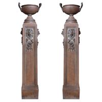 A Pair of Cast Iron Planters 14.5" W x 11" D x 62.5 "H — Scotland, 19th Century