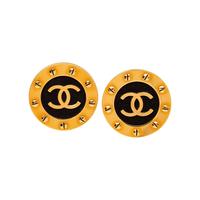 Chanel, Circular CC Stud Ear Clips