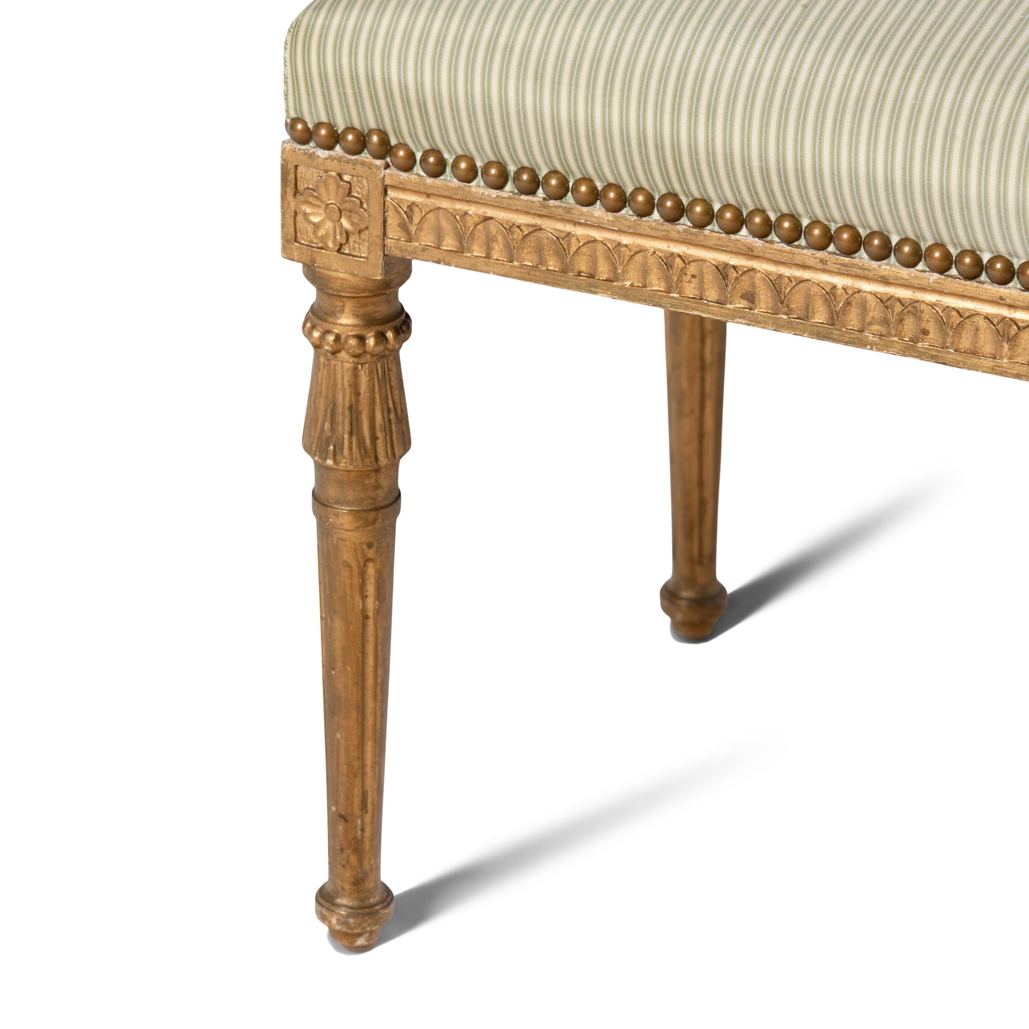 A Pair of Louis XVI Style Carved Giltwood Tabourets