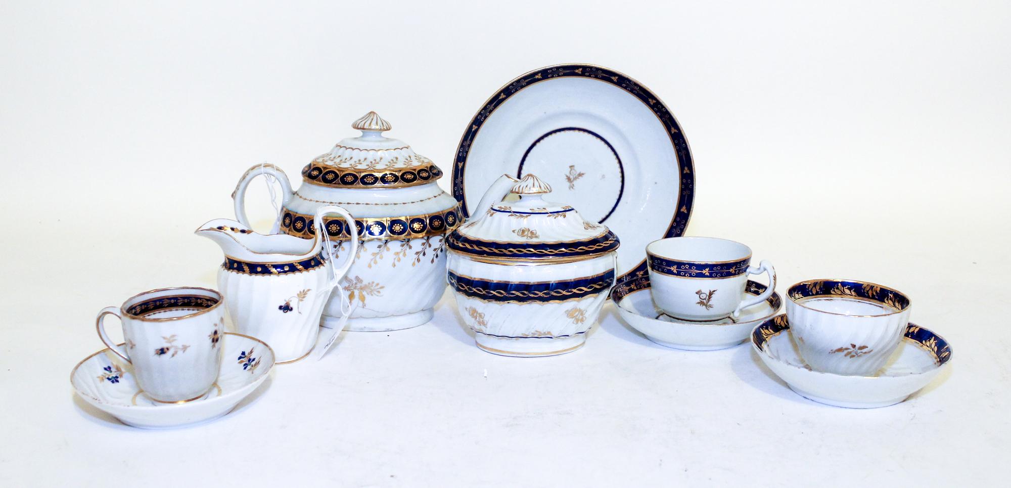 An Assembled English Tea Service Width of first over handle 10 inches. — 19TH CENTURY