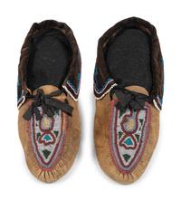 Santee Sioux and Haudenosaunee Beaded Hide Moccasins