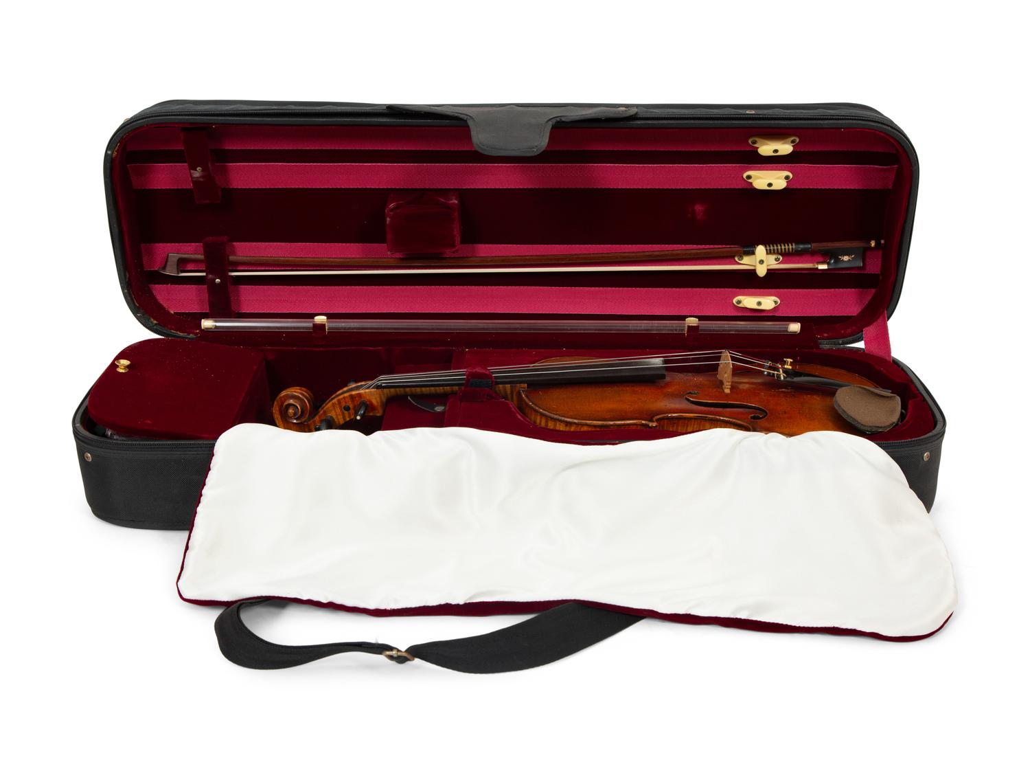 Two Cased Violins with Bows
