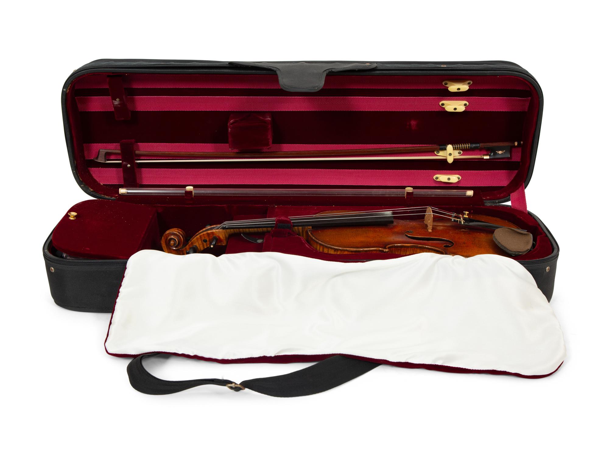 Two Cased Violins with Bows