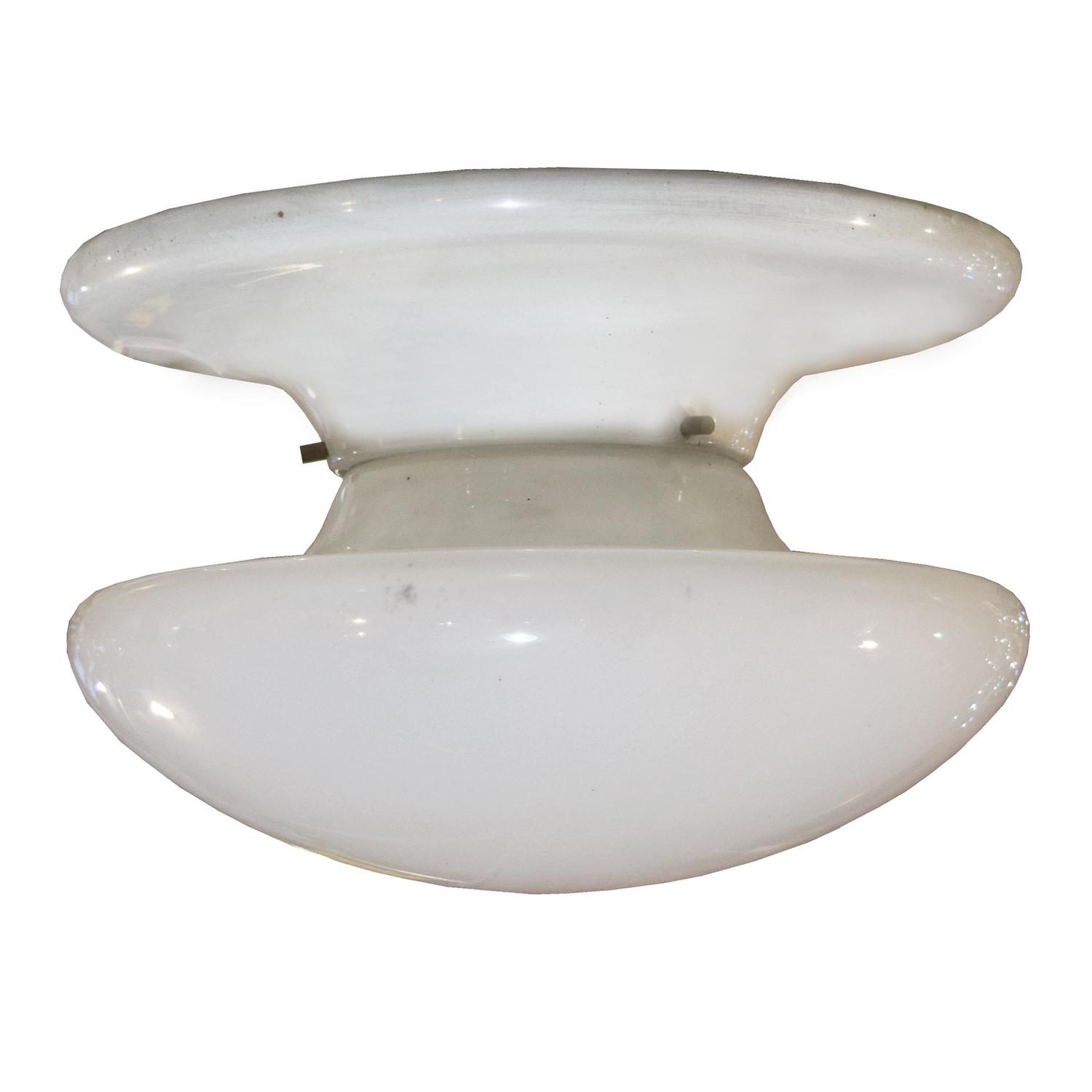 A Set of Six Flush Mount Light Fixtures 13" W x 13" D x 9" H — Italy, Mid-20th Century