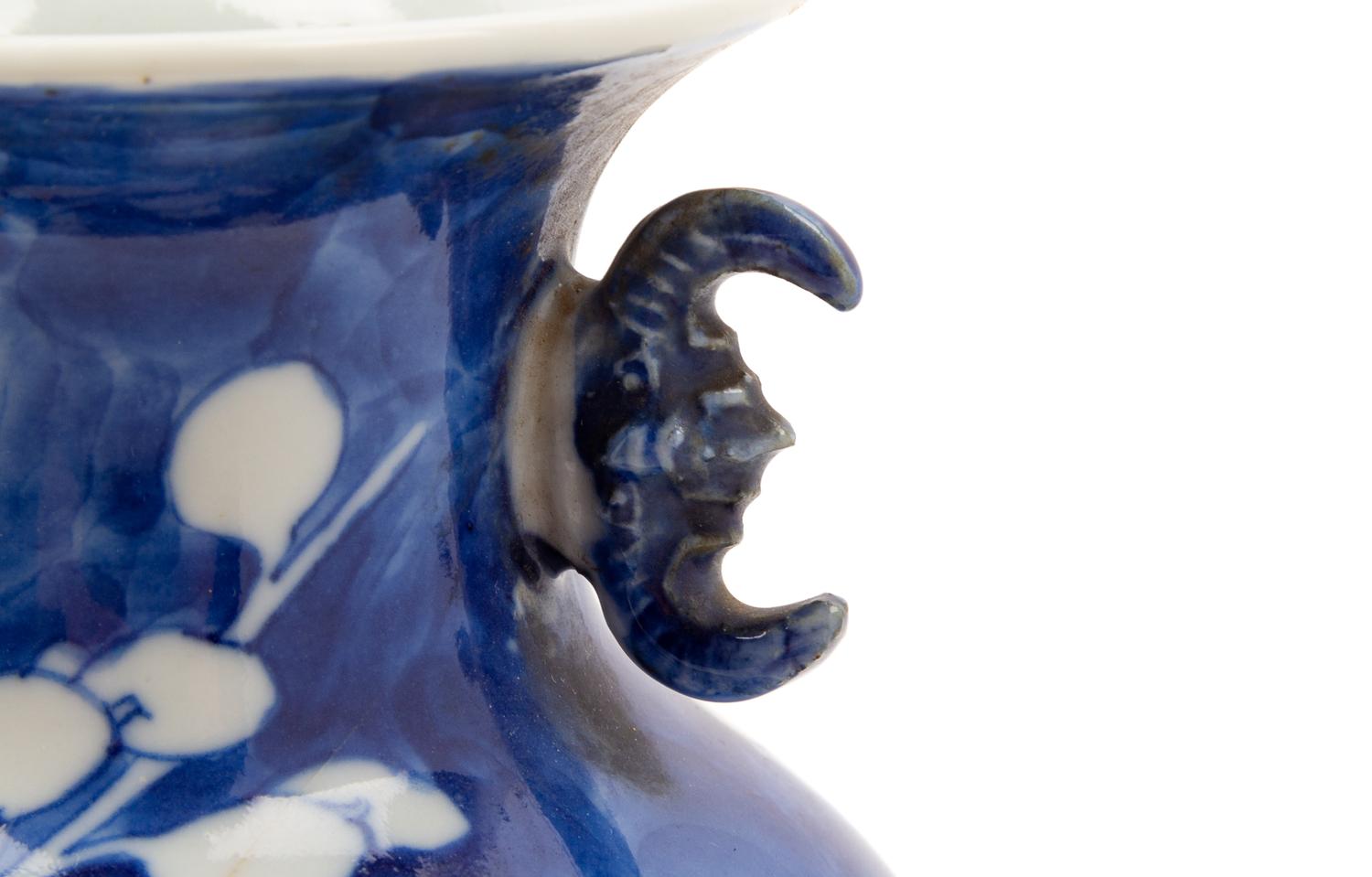 A Chinese Blue and White Porcelain Ice Crackle and Prunus Vase