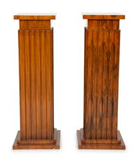 A Pair of Art Deco Style Rosewood Pedestals