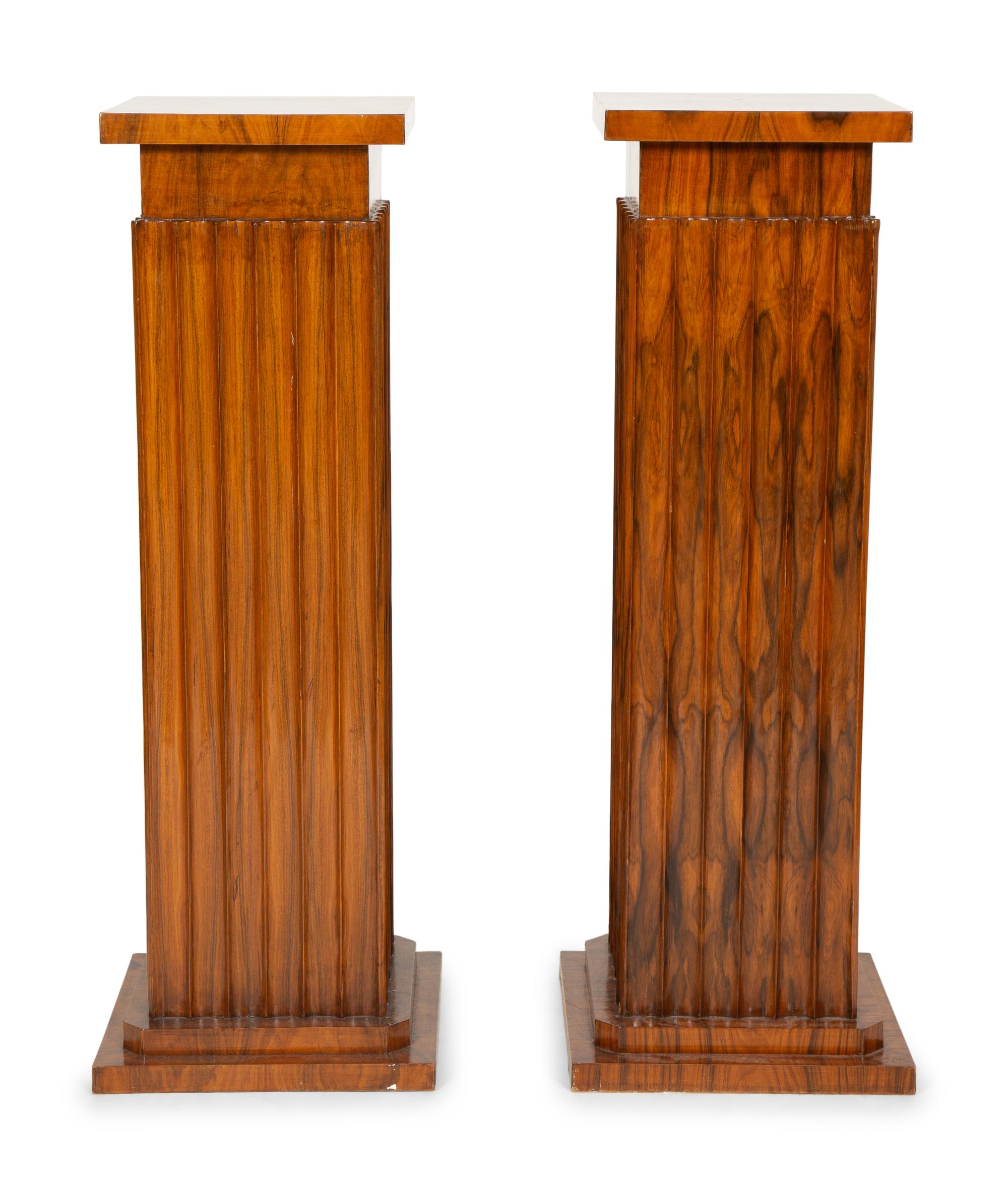 A Pair of Art Deco Style Rosewood Pedestals