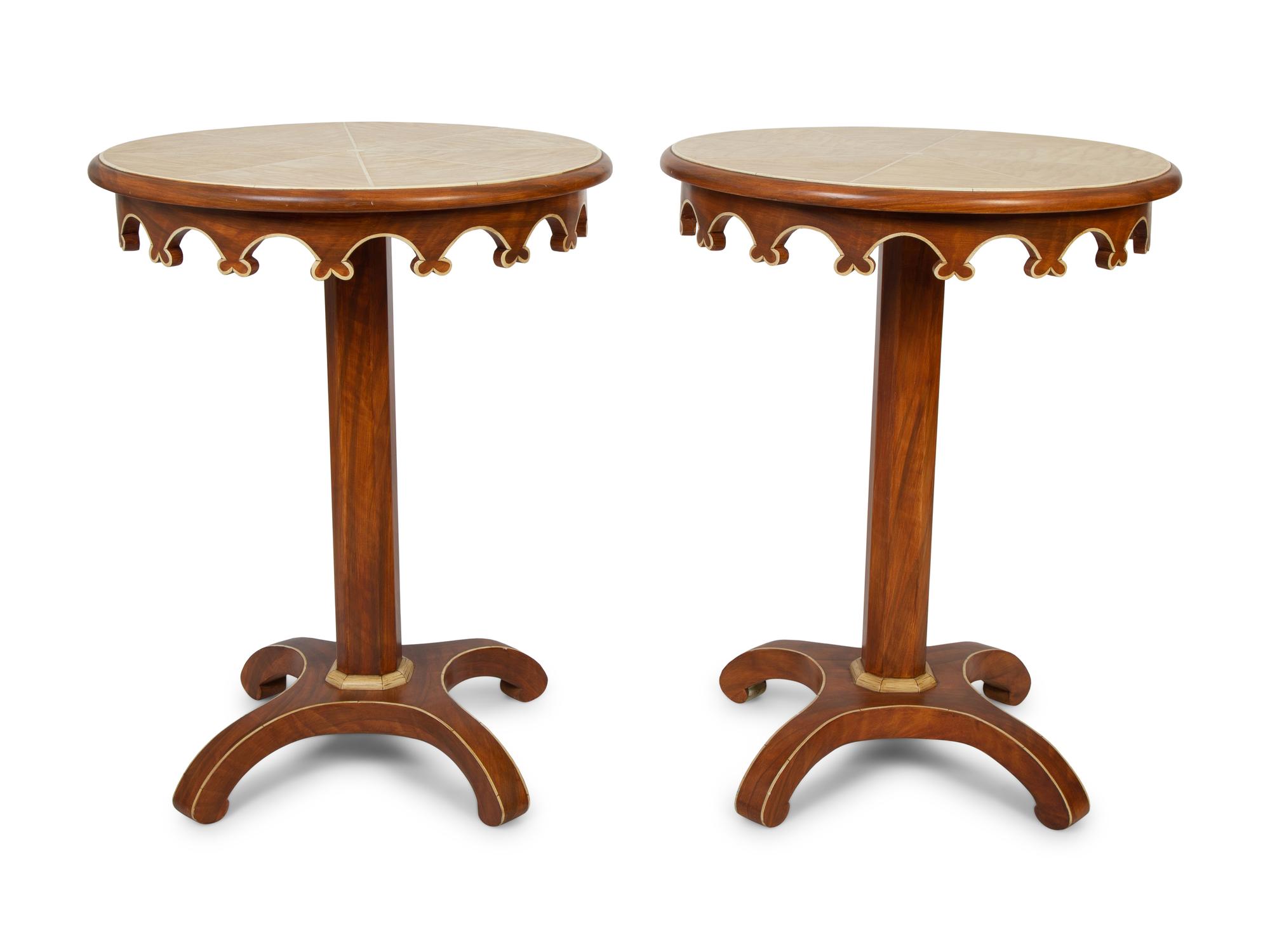 A Pair of Italian Faux-Painted Side Tables — 20TH CENTURY