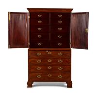 A George III Mahogany Bureau Cabinet