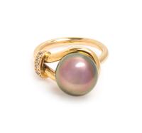 CULTURED PEARL AND DIAMOND RING
