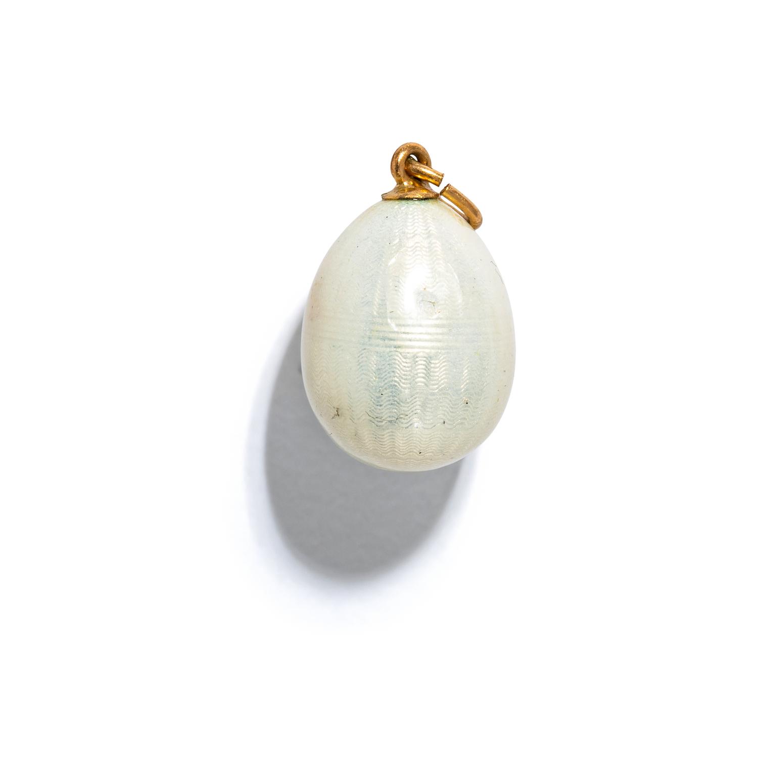 RUSSIAN, FABERGÉ, GUILLOCHÉ ENAMEL EGG PENDANT