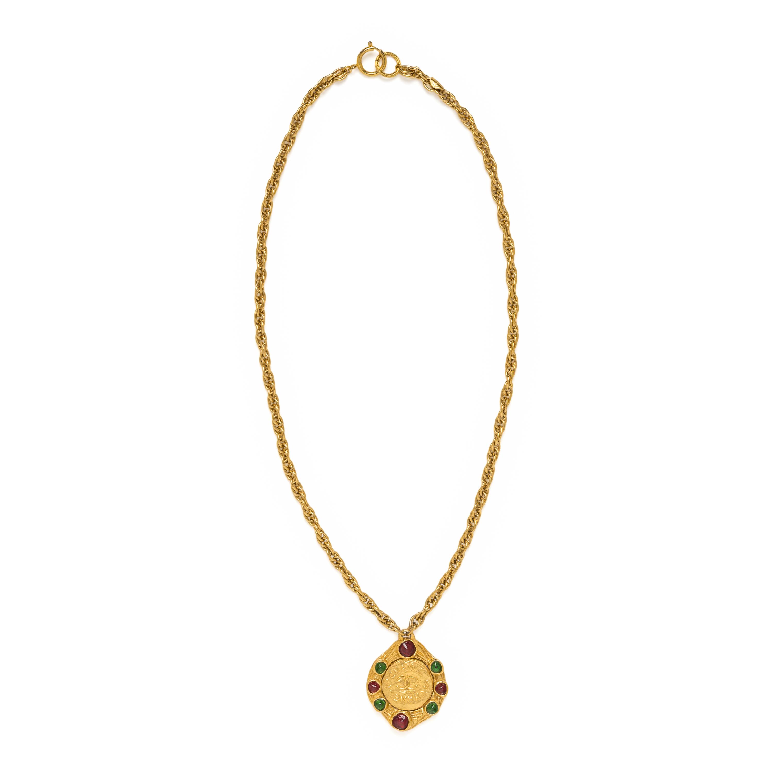 Chanel, Pâte de Verre-Studded Pendant Necklace