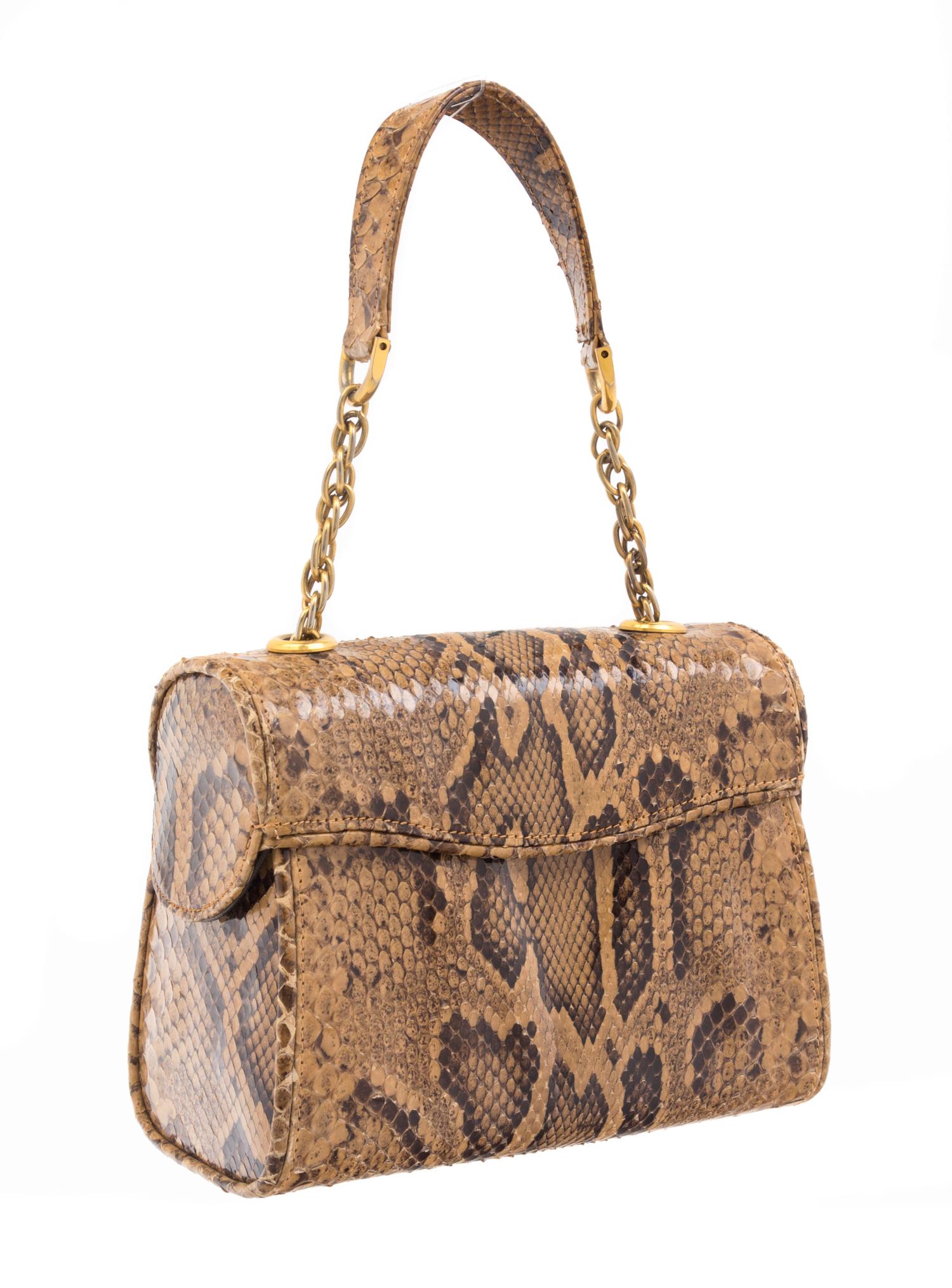 A Sacha Python Handbag, 6.5" x 5" x 3.5".