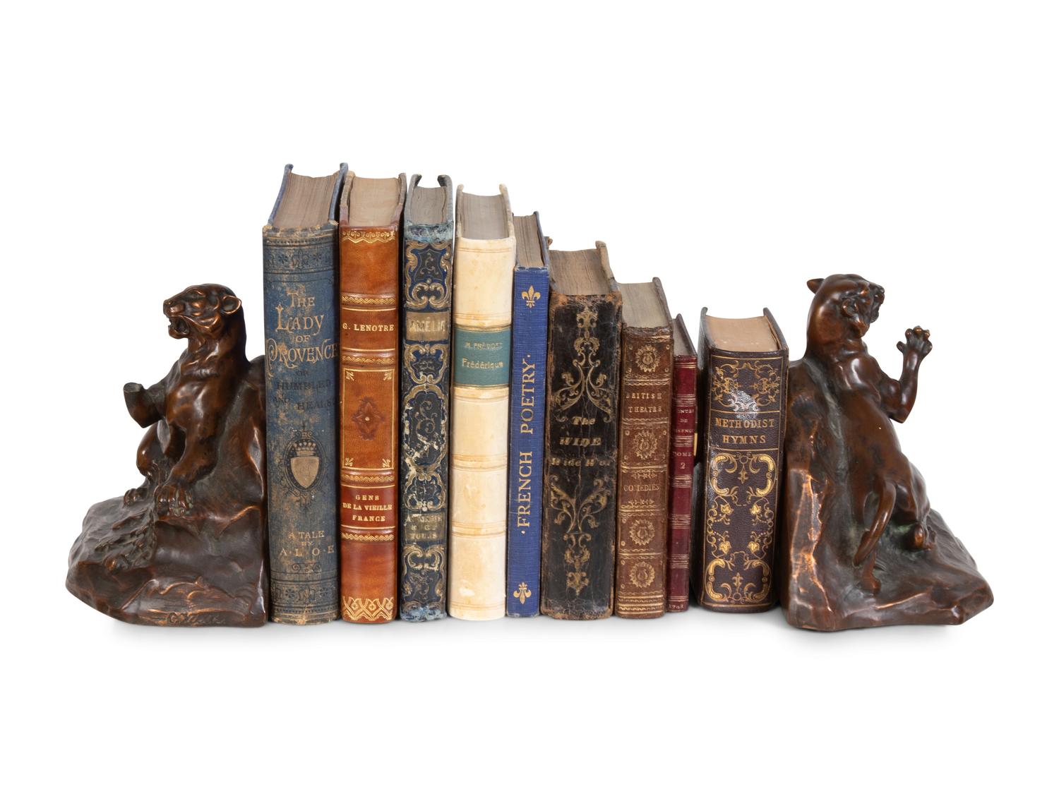 A Pair of Jennings Brothers Bronze Cougar Bookends