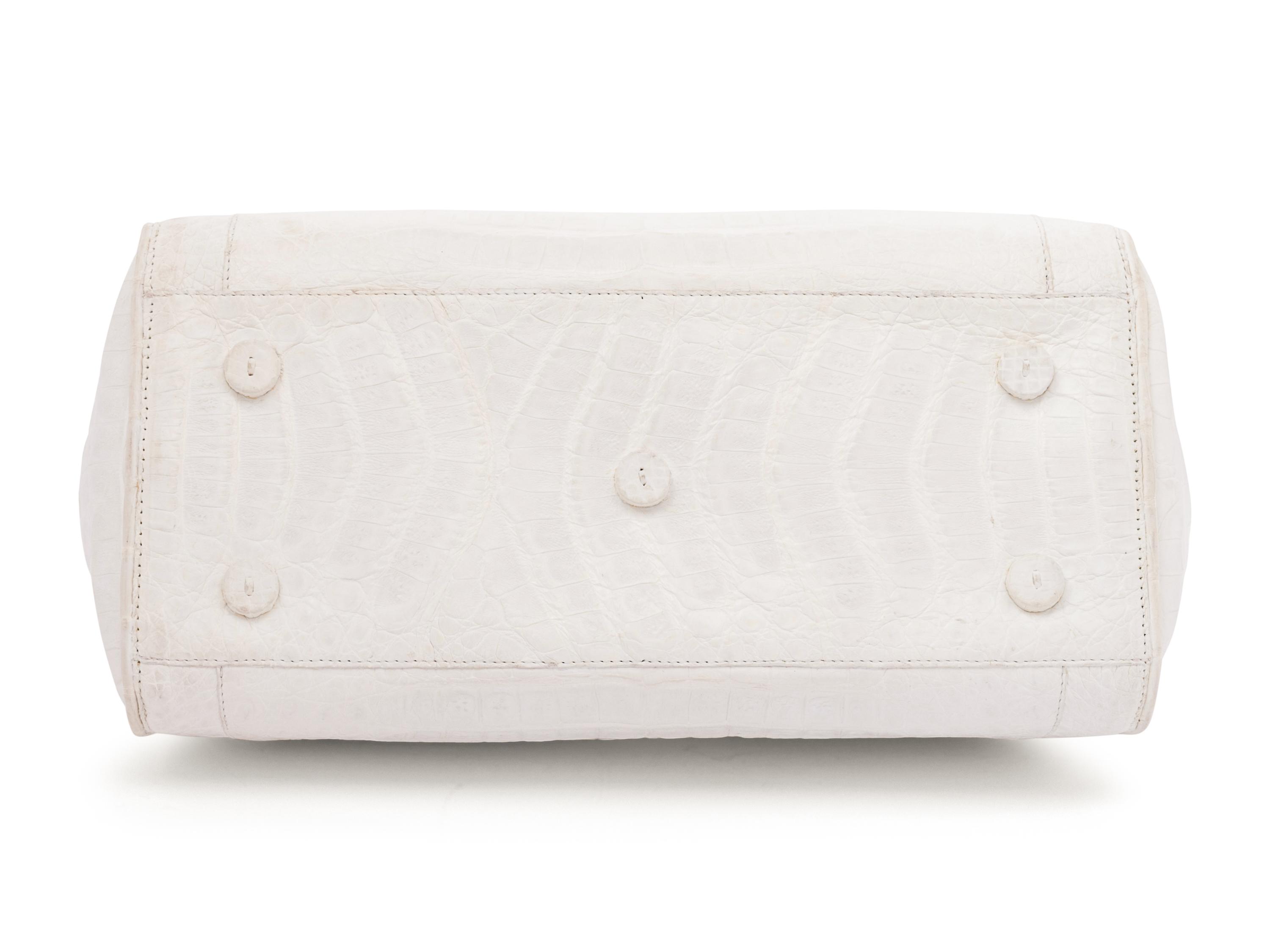 Nancy Gonzalez White Crocodile Bag, 2000s