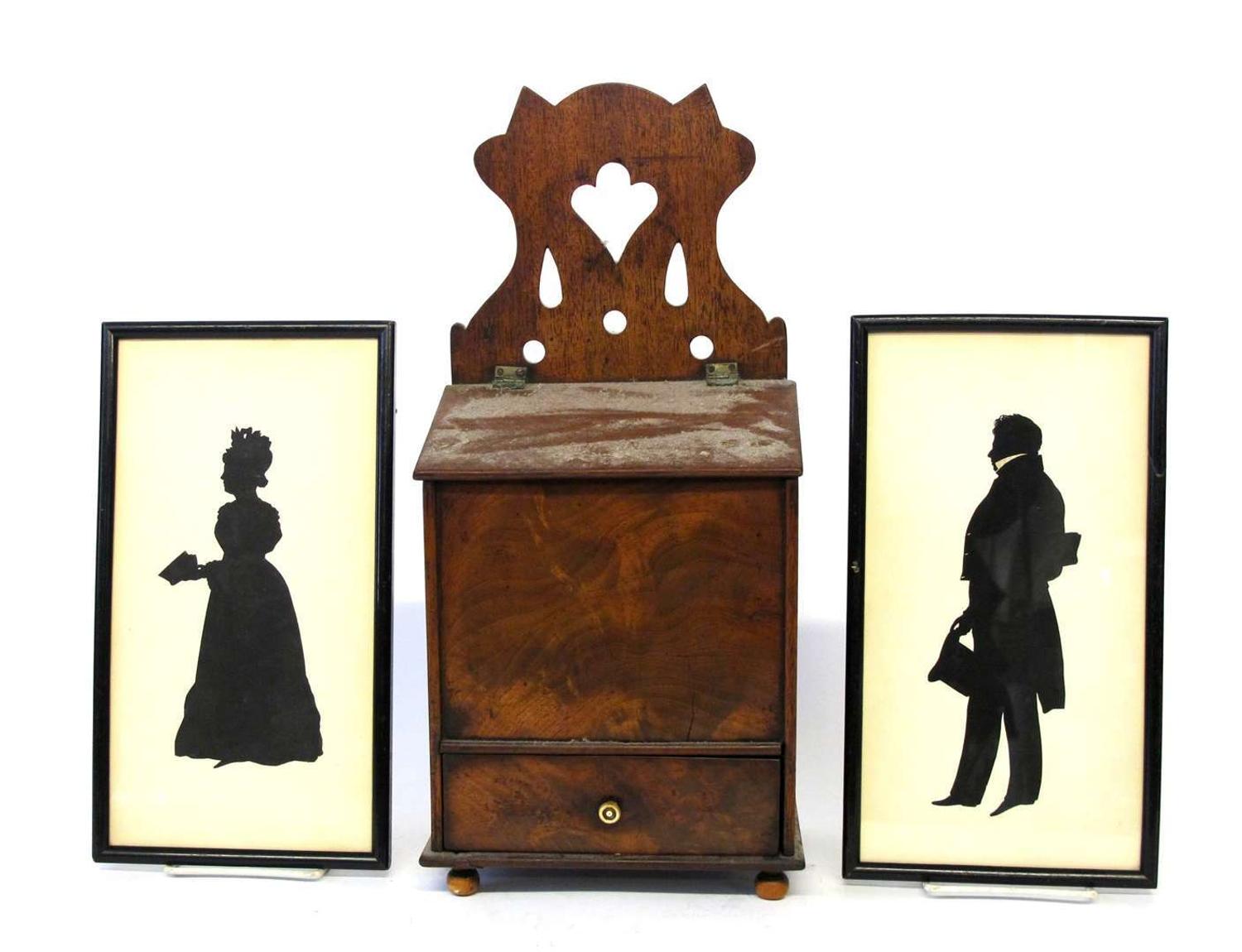 Walnut hanging candle box 19th century
