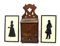 Walnut hanging candle box 19th century