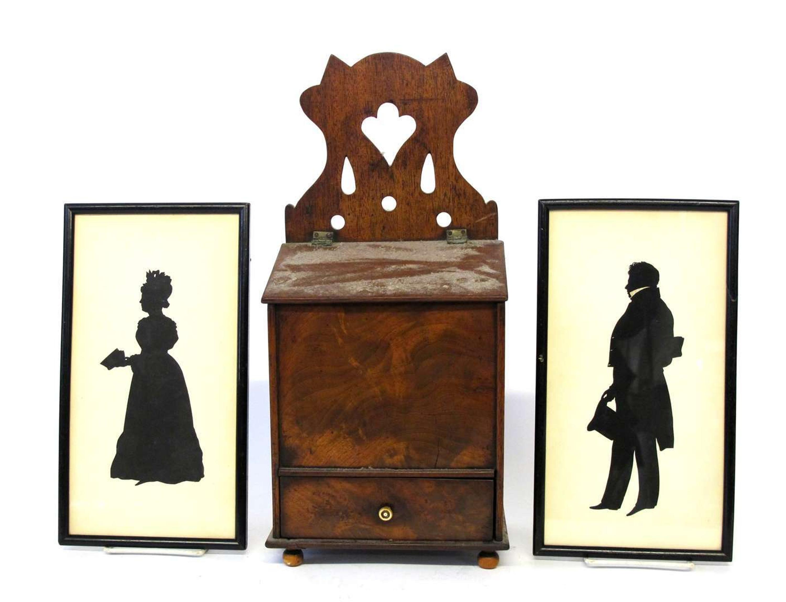 Walnut hanging candle box 19th century