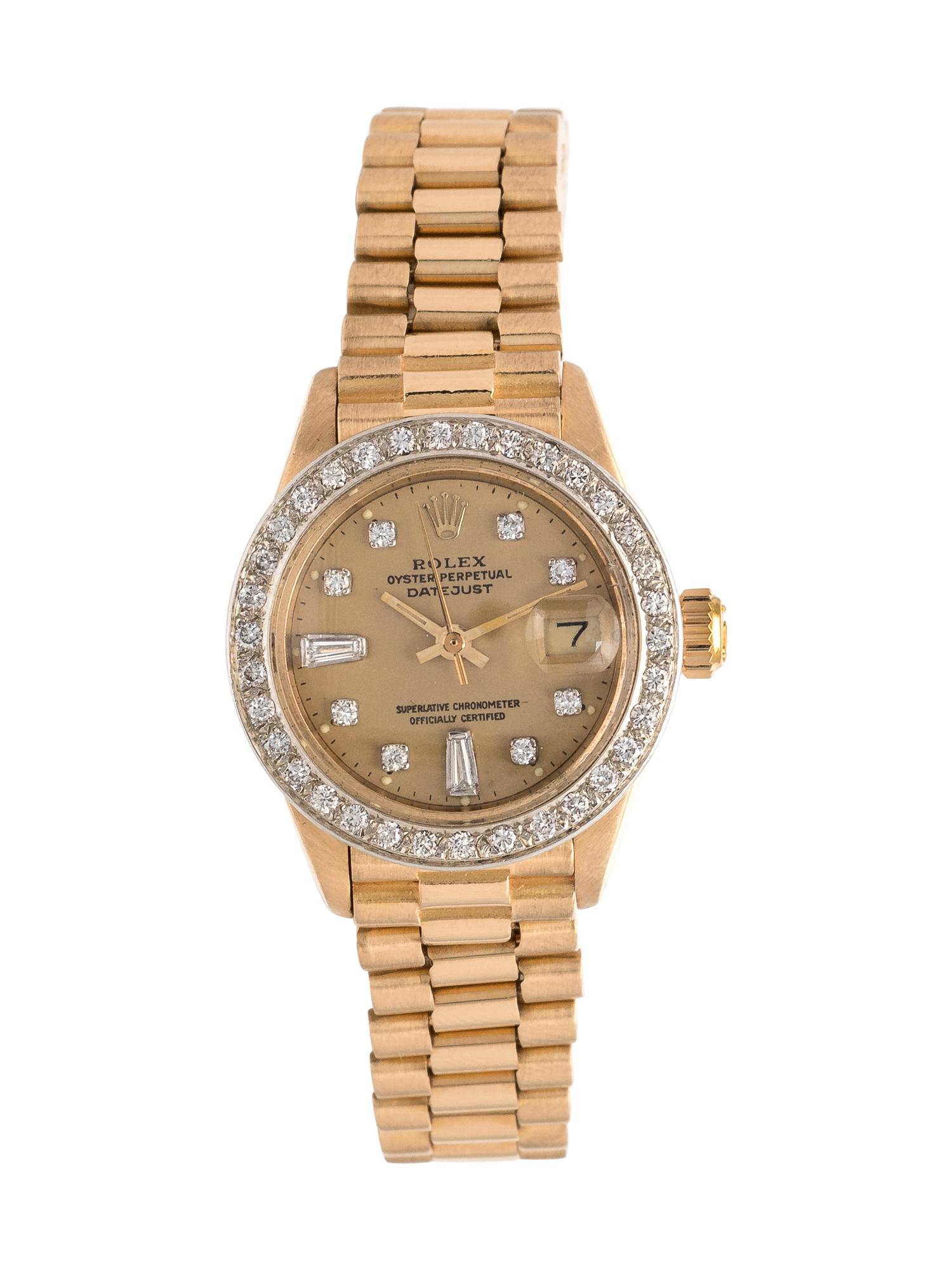 Rolex, 18K Yellow Gold and Diamond Ref. 6917 'Oyster Perpetual Datejust' Wristwatch, Circa 1978