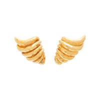HENRY DUNAY, YELLOW GOLD EARCLIPS